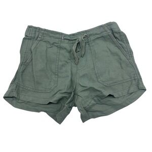 Altar'd‎ State Linen Blend Pull On Shorts Olive Green XS Drawstring Casual